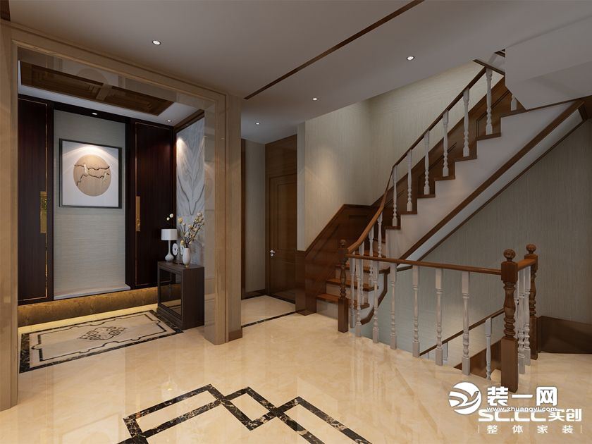 实创装饰金地仰山330平米美式混搭别墅装修效