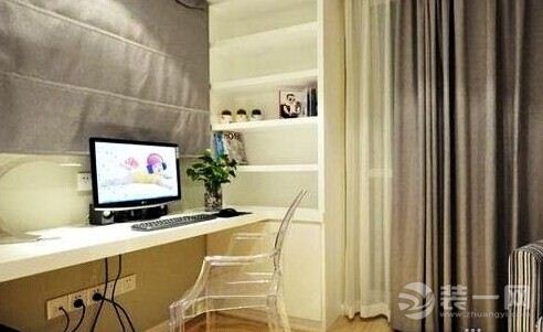 两居室现代风格工作台装修设计效果图
