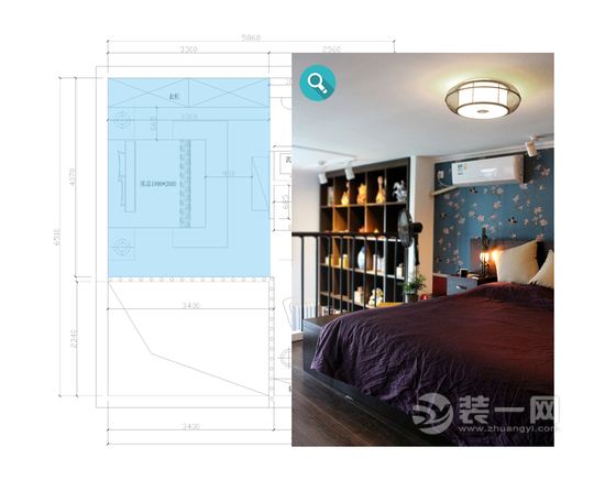 新中式风格loft装修效果图